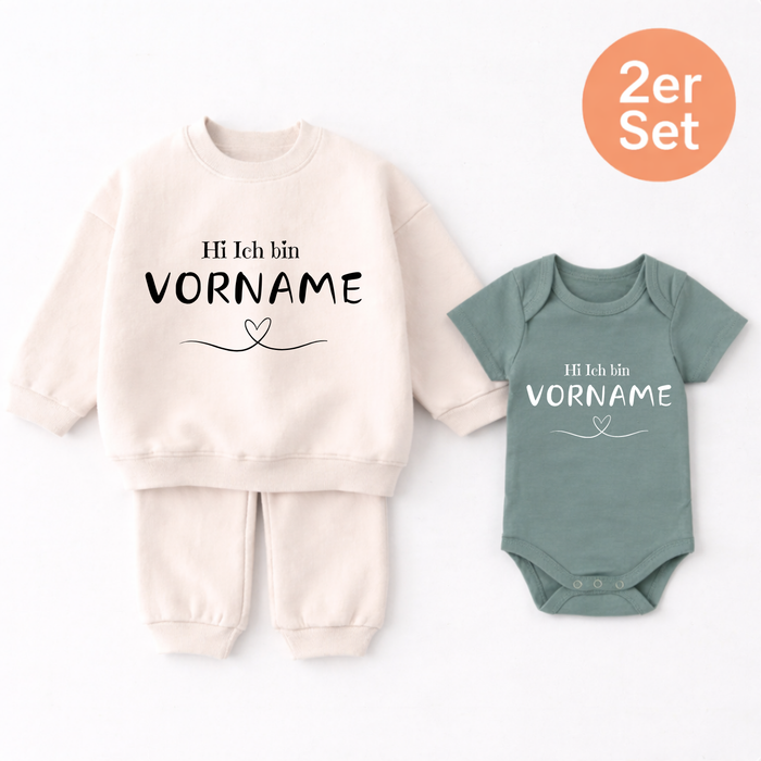 Hi ich bin "Vorname" 2er set