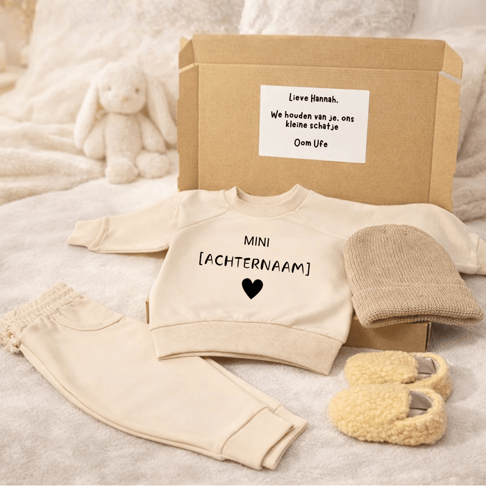 [Achternaam] Mini - Cadeauverpakking - Märchen Mode aus Bio - Baumwolle personalisierte geschenke Babyset & Bodys mit spruch & Geschenkideen für Neugeborene & 0–24 Monate & und perfekt als Geschenk zur Geburt