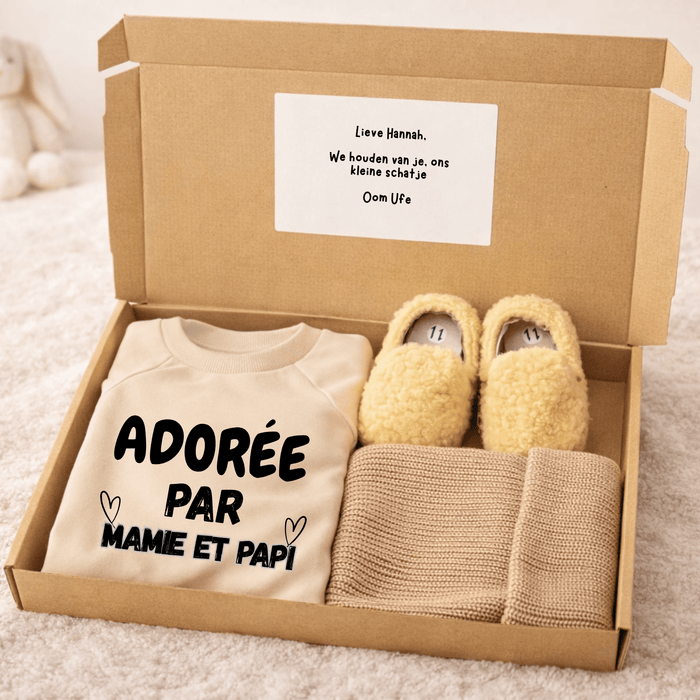 Adorée Par Mamie et Papi - Cadeau - Märchen Mode aus Bio-Baumwolle personalisierte geschenke Babyset & Bodys mit spruch & Geschenkideen für Neugeborene & 0–24 Monate & und perfekt als Geschenk zur Geburt