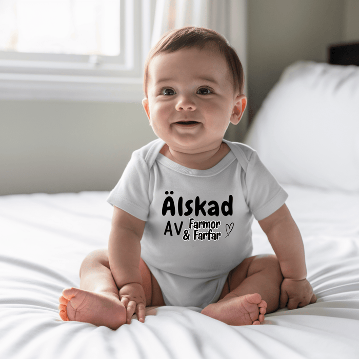 Älskad av Farmor & Farfar body - Märchen Mode aus Bio-Baumwolle personalisierte geschenke Babyset & Bodys mit spruch & Geschenkideen für Neugeborene & 0–24 Monate & und perfekt als Geschenk zur Geburt