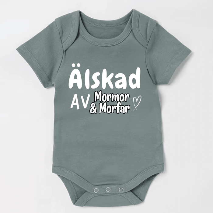Älskad av Mormor & Morfar body - Märchen Mode aus Bio-Baumwolle personalisierte geschenke Babyset & Bodys mit spruch & Geschenkideen für Neugeborene & 0–24 Monate & und perfekt als Geschenk zur Geburt