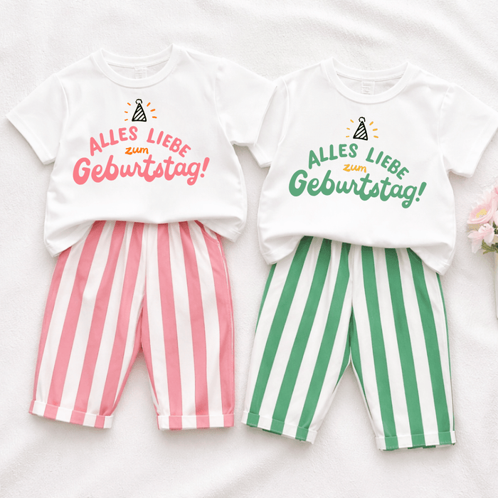 Alles Liebe zum Geburtstag! - Sommer set - Märchen Mode aus Bio - Baumwolle personalisierte geschenke Babyset & Bodys mit spruch & Geschenkideen für Neugeborene & 0–24 Monate & und perfekt als Geschenk zur Geburt