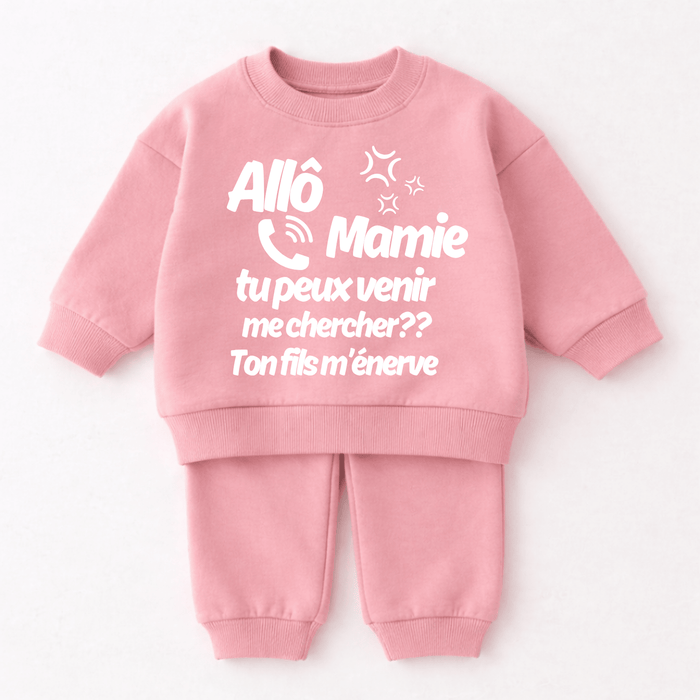 Allô Mamie tu peux venir me chercher?? Ton fils m’énerve - Märchen Mode aus Bio-Baumwolle personalisierte geschenke Babyset & Bodys mit spruch & Geschenkideen für Neugeborene & 0–24 Monate & und perfekt als Geschenk zur Geburt