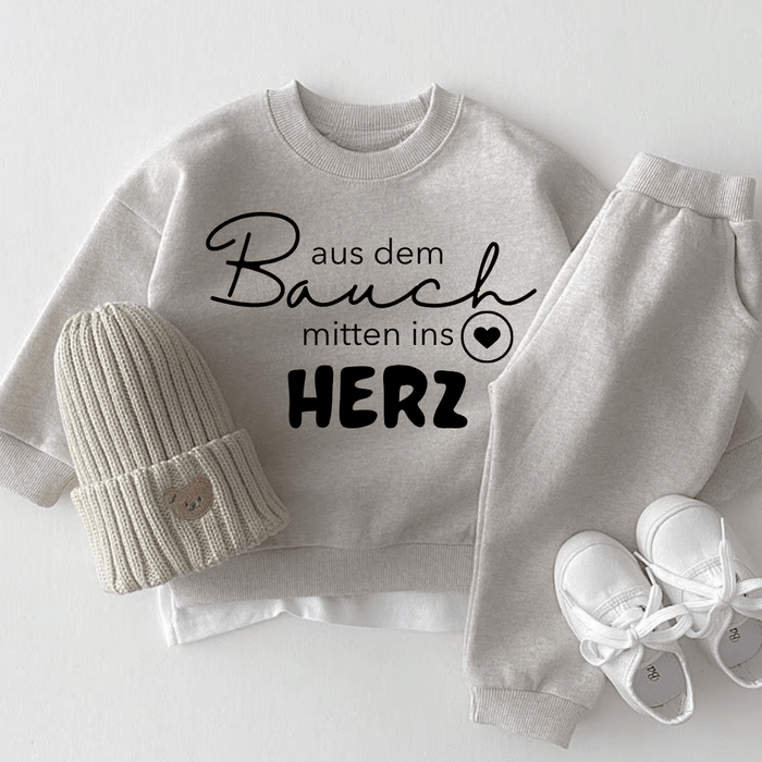 Aus dem Bauch mitten ins Herz. - Märchen Mode aus Bio - Baumwolle personalisierte geschenke Babyset & Bodys mit spruch & Geschenkideen für Neugeborene & 0–24 Monate & und perfekt als Geschenk zur Geburt