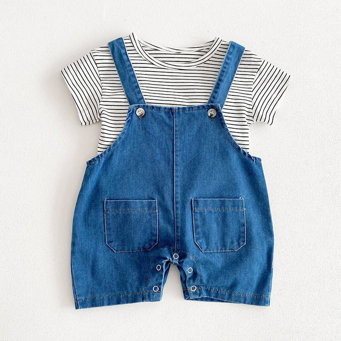 Baby Denim Set - Märchen Mode aus Bio - Baumwolle personalisierte geschenke Babyset & Bodys mit spruch & Geschenkideen für Neugeborene & 0–24 Monate & und perfekt als Geschenk zur Geburt