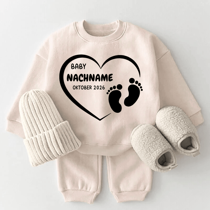 Baby Nachname mit Geburtsdatum "Herz" - Märchen Mode - 