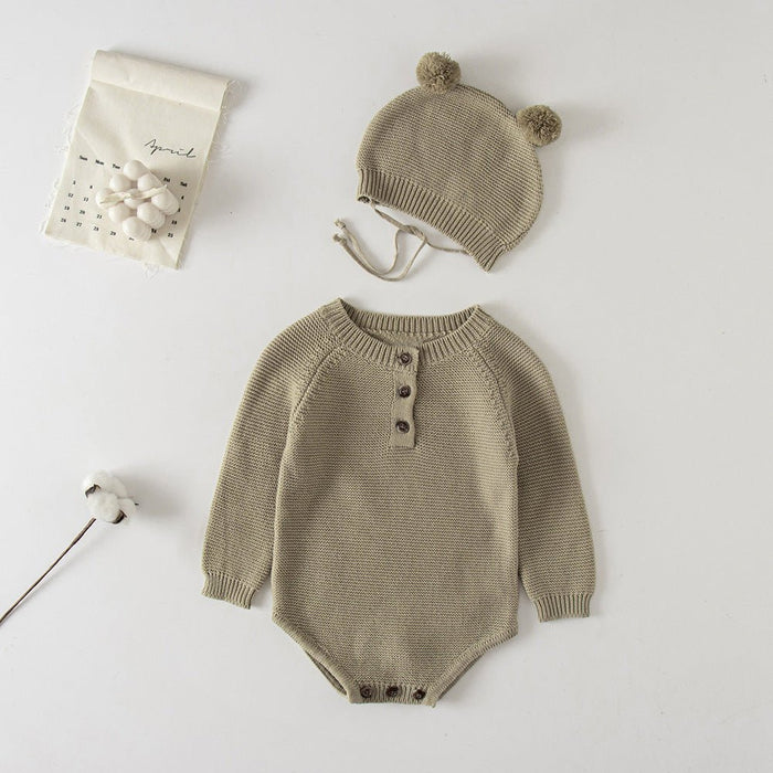 Baby Strick Body mit Mütze 02 - Märchen Mode aus Bio - Baumwolle personalisierte geschenke Babyset & Bodys mit spruch & Geschenkideen für Neugeborene & 0–24 Monate & und perfekt als Geschenk zur Geburt