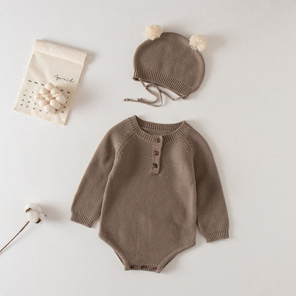 Baby Strick Body mit Mütze - Märchen Mode - 