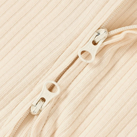 Baby Zipper Strampler Beige