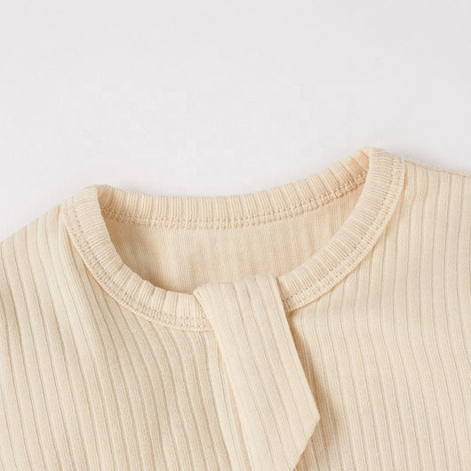 Baby Zipper Strampler Beige