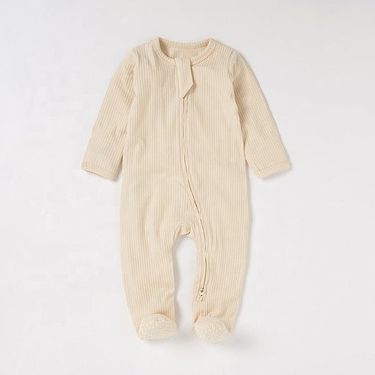 Baby Zipper Strampler Beige