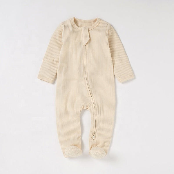 Baby Zipper Strampler Beige - Märchen Mode - 