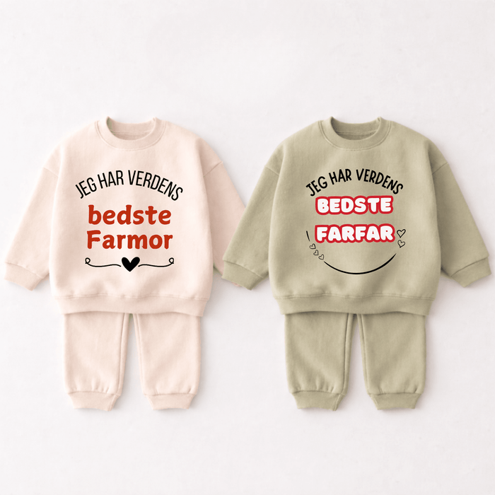 Bedste (Farmor & Farfar) 2 - delt sæt - Märchen Mode aus Bio - Baumwolle personalisierte geschenke Babyset & Bodys mit spruch & Geschenkideen für Neugeborene & 0–24 Monate & und perfekt als Geschenk zur Geburt