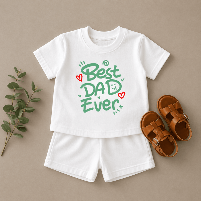 Best dad ever - shortset - Märchen Mode aus Bio - Baumwolle personalisierte geschenke Babyset & Bodys mit spruch & Geschenkideen für Neugeborene & 0–24 Monate & und perfekt als Geschenk zur Geburt