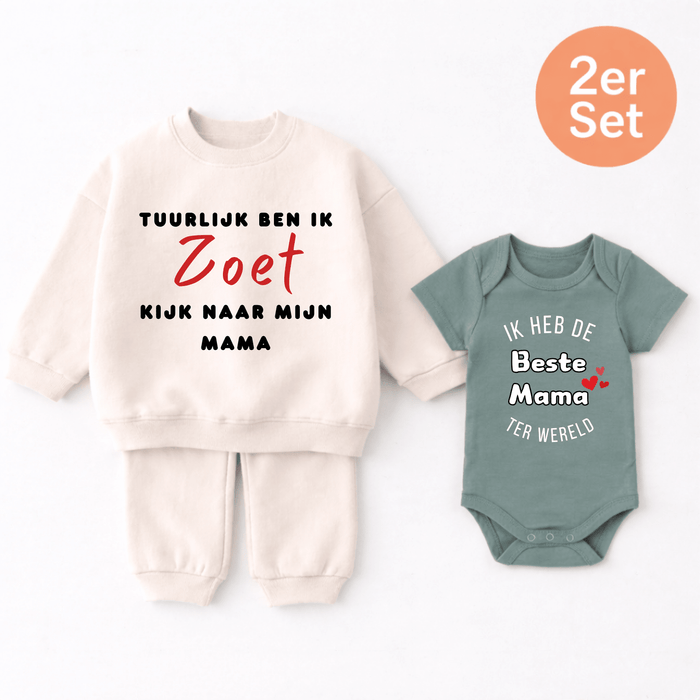 Beste MAMA 2er set - Märchen Mode aus Bio - Baumwolle personalisierte geschenke Babyset & Bodys mit spruch & Geschenkideen für Neugeborene & 0–24 Monate & und perfekt als Geschenk zur Geburt