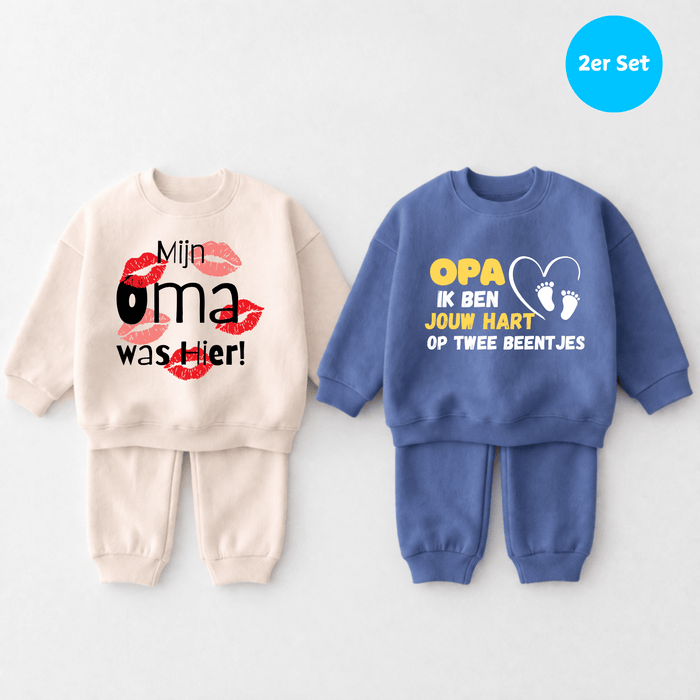 Beste OMA & OPA 2er set - Märchen Mode aus Bio - Baumwolle personalisierte geschenke Babyset & Bodys mit spruch & Geschenkideen für Neugeborene & 0–24 Monate & und perfekt als Geschenk zur Geburt