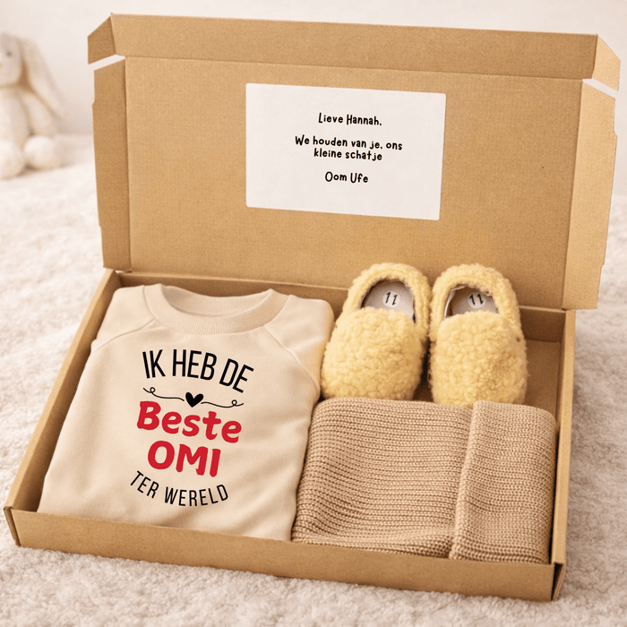 Beste Omi - Cadeauverpakking - Märchen Mode aus Bio - Baumwolle personalisierte geschenke Babyset & Bodys mit spruch & Geschenkideen für Neugeborene & 0–24 Monate & und perfekt als Geschenk zur Geburt