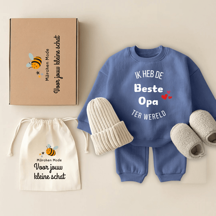 Beste Opa - Cadeauverpakking - Märchen Mode aus Bio - Baumwolle personalisierte geschenke Babyset & Bodys mit spruch & Geschenkideen für Neugeborene & 0–24 Monate & und perfekt als Geschenk zur Geburt