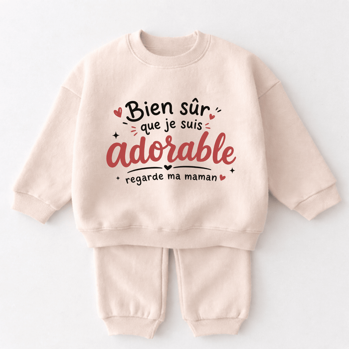 Bien sûr que je suis adorable regarde ma maman - Märchen Mode aus Bio-Baumwolle personalisierte geschenke Babyset & Bodys mit spruch & Geschenkideen für Neugeborene & 0–24 Monate & und perfekt als Geschenk zur Geburt