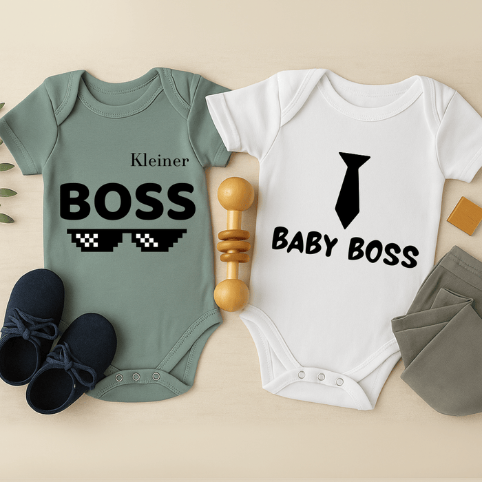 BOSS SET 2er - Pack - Märchen Mode aus Bio - Baumwolle personalisierte geschenke Babyset & Bodys mit spruch & Geschenkideen für Neugeborene & 0–24 Monate & und perfekt als Geschenk zur Geburt
