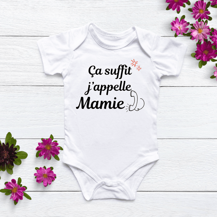 Ça suffit j’appelle Mamie body - Märchen Mode aus Bio-Baumwolle personalisierte geschenke Babyset & Bodys mit spruch & Geschenkideen für Neugeborene & 0–24 Monate & und perfekt als Geschenk zur Geburt