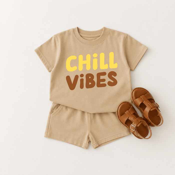 Chill vibes - shortset - Märchen Mode aus Bio - Baumwolle personalisierte geschenke Babyset & Bodys mit spruch & Geschenkideen für Neugeborene & 0–24 Monate & und perfekt als Geschenk zur Geburt