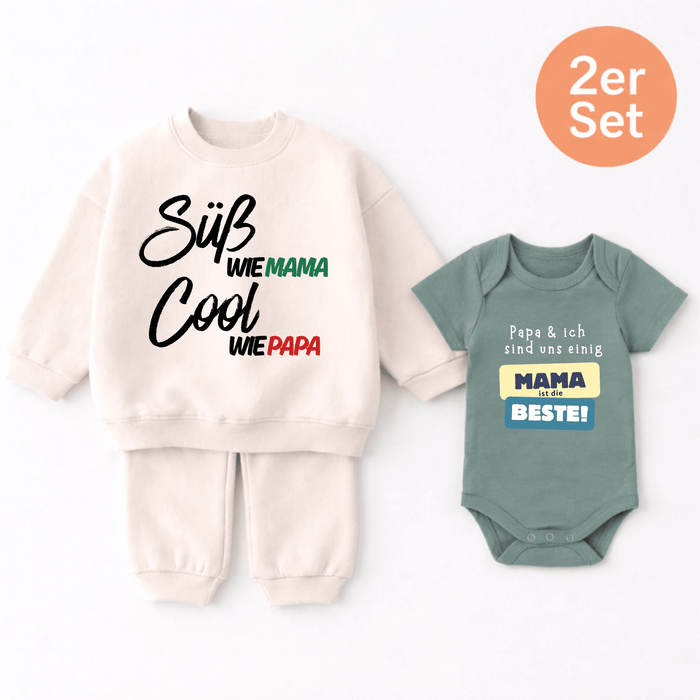 Cool & Süß 2er set - Märchen Mode aus Bio - Baumwolle personalisierte geschenke Babyset & Bodys mit spruch & Geschenkideen für Neugeborene & 0–24 Monate & und perfekt als Geschenk zur Geburt