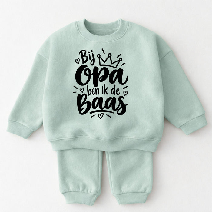Bij opa ben ik de baas babyset in Turkoois