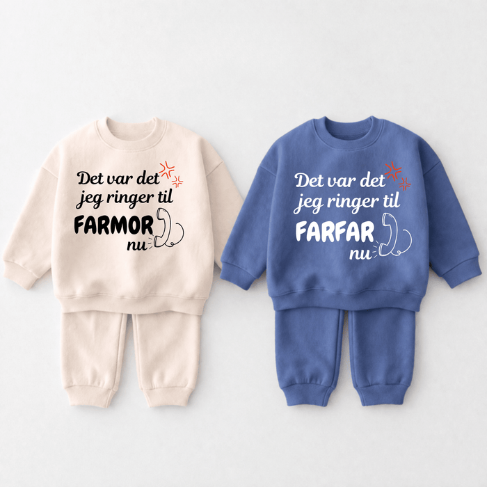 Det var det (Farmor & Farfar ) 2 - delt sæt - Märchen Mode aus Bio - Baumwolle personalisierte geschenke Babyset & Bodys mit spruch & Geschenkideen für Neugeborene & 0–24 Monate & und perfekt als Geschenk zur Geburt