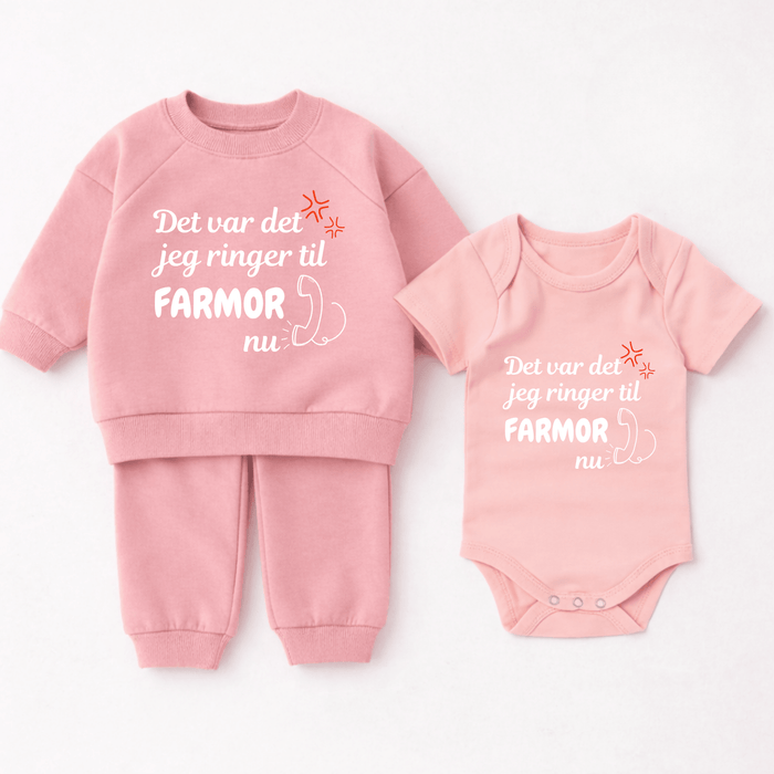Det var det jeg ringer til Farmor nu 2 - delt sæt - Märchen Mode aus Bio - Baumwolle personalisierte geschenke Babyset & Bodys mit spruch & Geschenkideen für Neugeborene & 0–24 Monate & und perfekt als Geschenk zur Geburt