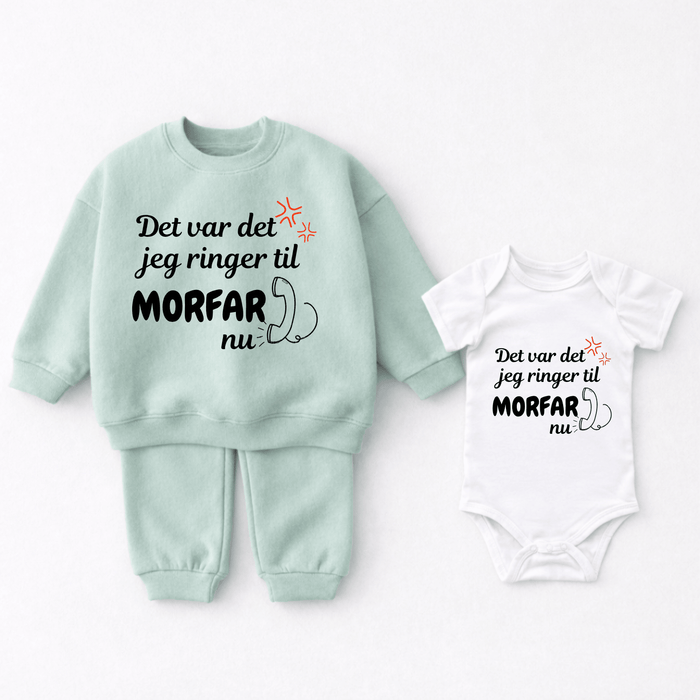 Det var det jeg ringer til Morfar nu 2 - delt sæt - Märchen Mode aus Bio - Baumwolle personalisierte geschenke Babyset & Bodys mit spruch & Geschenkideen für Neugeborene & 0–24 Monate & und perfekt als Geschenk zur Geburt