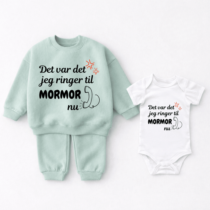 Det var det jeg ringer til Mormor nu 2 - delt sæt - Märchen Mode aus Bio - Baumwolle personalisierte geschenke Babyset & Bodys mit spruch & Geschenkideen für Neugeborene & 0–24 Monate & und perfekt als Geschenk zur Geburt