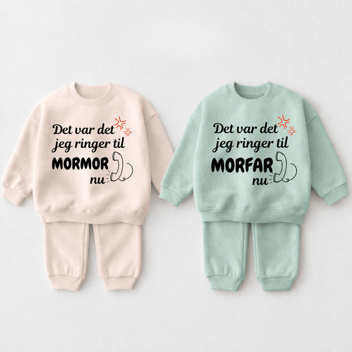 Det var det (Mormor & Morfar ) 2 - delt sæt - Märchen Mode aus Bio - Baumwolle personalisierte geschenke Babyset & Bodys mit spruch & Geschenkideen für Neugeborene & 0–24 Monate & und perfekt als Geschenk zur Geburt