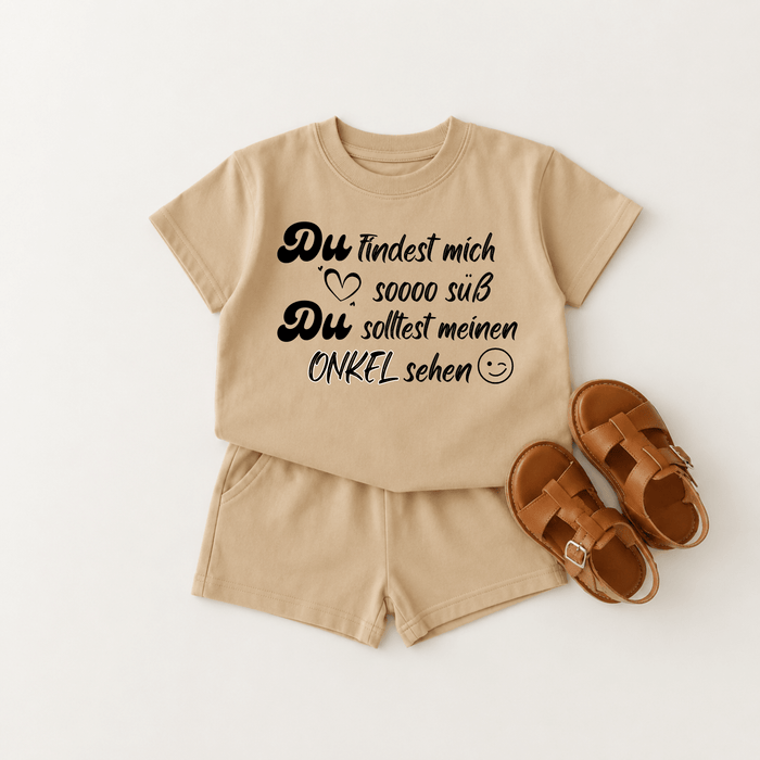Du findest mich soooo süß. Du solltest meinen ONKEL sehen - Märchen Mode aus Bio - Baumwolle personalisierte geschenke Babyset & Bodys mit spruch & Geschenkideen für Neugeborene & 0–24 Monate & und perfekt als Geschenk zur Geburt