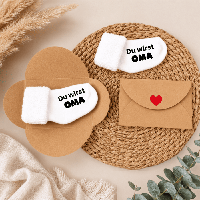 Du wirst Oma Geschenkbox - Märchen Mode aus Bio - Baumwolle personalisierte geschenke Babyset & Bodys mit spruch & Geschenkideen für Neugeborene & 0–24 Monate & und perfekt als Geschenk zur Geburt