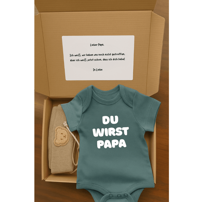 Du wirst Papa - Geschenkbox - Märchen Mode aus Bio - Baumwolle personalisierte geschenke Babyset & Bodys mit spruch & Geschenkideen für Neugeborene & 0–24 Monate & und perfekt als Geschenk zur Geburt