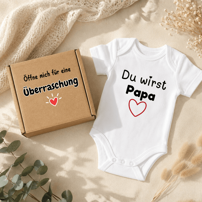Du wirst Papa - Schwangerschaftsverkündung - Märchen Mode aus Bio - Baumwolle personalisierte geschenke Babyset & Bodys mit spruch & Geschenkideen für Neugeborene & 0–24 Monate & und perfekt als Geschenk zur Geburt