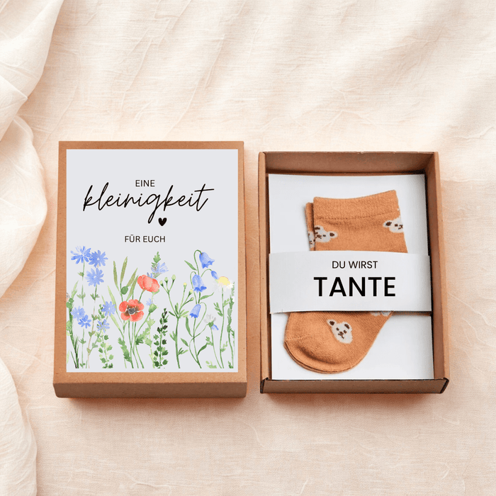 Du wirst Tante - Geschenkbox - Märchen Mode aus Bio - Baumwolle personalisierte geschenke Babyset & Bodys mit spruch & Geschenkideen für Neugeborene & 0–24 Monate & und perfekt als Geschenk zur Geburt