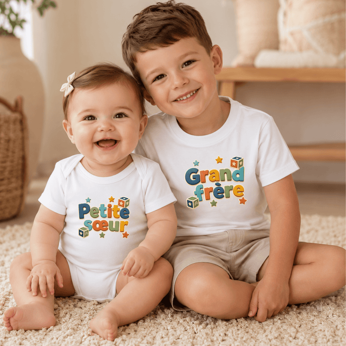 Duo Frères Cubes Colorés - Märchen Mode aus Bio-Baumwolle personalisierte geschenke Babyset & Bodys mit spruch & Geschenkideen für Neugeborene & 0–24 Monate & und perfekt als Geschenk zur Geburt