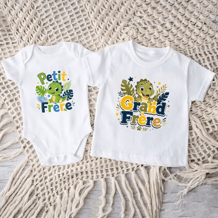 Duo Frères Dino - Märchen Mode aus Bio-Baumwolle personalisierte geschenke Babyset & Bodys mit spruch & Geschenkideen für Neugeborene & 0–24 Monate & und perfekt als Geschenk zur Geburt