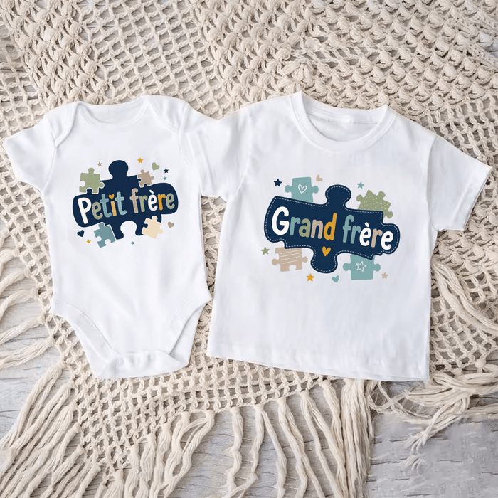 Duo Frères Puzzle - Märchen Mode aus Bio-Baumwolle personalisierte geschenke Babyset & Bodys mit spruch & Geschenkideen für Neugeborene & 0–24 Monate & und perfekt als Geschenk zur Geburt