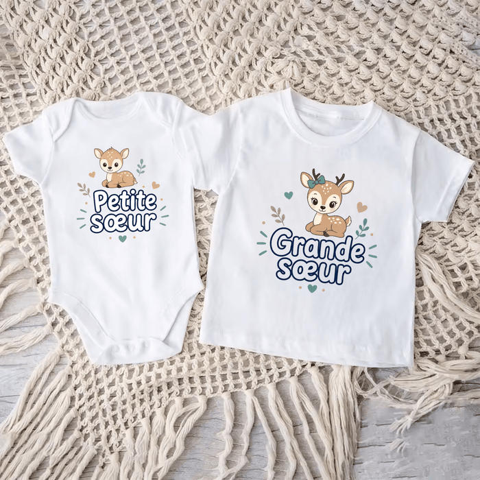Duo Sœurs Faon - Märchen Mode aus Bio-Baumwolle personalisierte geschenke Babyset & Bodys mit spruch & Geschenkideen für Neugeborene & 0–24 Monate & und perfekt als Geschenk zur Geburt