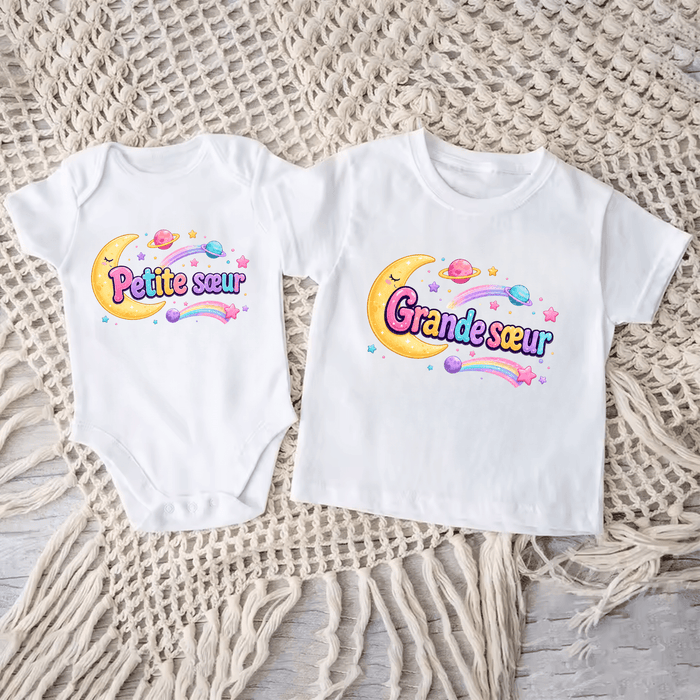 Duo Sœurs Magiques - Märchen Mode aus Bio-Baumwolle personalisierte geschenke Babyset & Bodys mit spruch & Geschenkideen für Neugeborene & 0–24 Monate & und perfekt als Geschenk zur Geburt