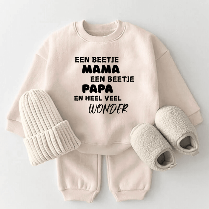 Een beetje mama, een beetje papa en heel veel wonder - Märchen Mode aus Bio - Baumwolle personalisierte geschenke Babyset & Bodys mit spruch & Geschenkideen für Neugeborene & 0–24 Monate & und perfekt als Geschenk zur Geburt