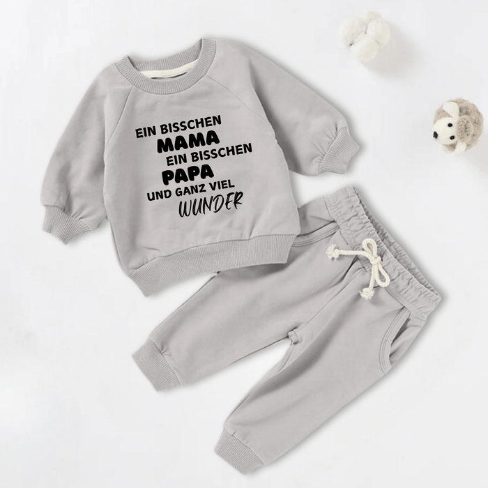 EIN BISSCHEN Grau - Märchen Mode aus Bio - Baumwolle personalisierte geschenke Babyset & Bodys mit spruch & Geschenkideen für Neugeborene & 0–24 Monate & und perfekt als Geschenk zur Geburt