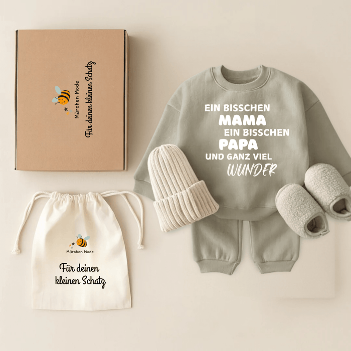 EIN BISSCHIN - Geschenkbox - Märchen Mode aus Bio - Baumwolle personalisierte geschenke Babyset & Bodys mit spruch & Geschenkideen für Neugeborene & 0–24 Monate & und perfekt als Geschenk zur Geburt