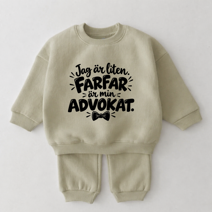 Jag är liten. Farfar är min advokat. – Grön babyset