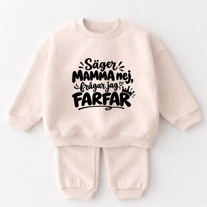 Säger mamma nej, frågar jag farfar – Beige babyset
