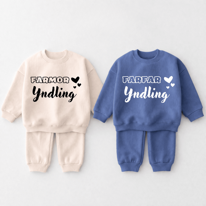 (Farmor & Farfar) Yndling 2 - delt sæt - Märchen Mode aus Bio - Baumwolle personalisierte geschenke Babyset & Bodys mit spruch & Geschenkideen für Neugeborene & 0–24 Monate & und perfekt als Geschenk zur Geburt