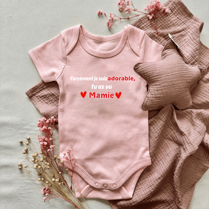 Forcément je suis adorable, tu as vu Mamie body - Märchen Mode aus Bio-Baumwolle personalisierte geschenke Babyset & Bodys mit spruch & Geschenkideen für Neugeborene & 0–24 Monate & und perfekt als Geschenk zur Geburt